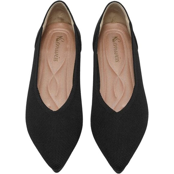 Women's Black Casual Dressy Ballet Pointed Toe Leopard Flats Mesh Office Shoes - Picture 1 of 8